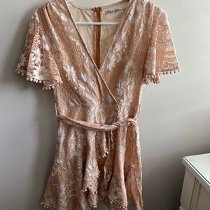 sundae muse pink lace/floral dress